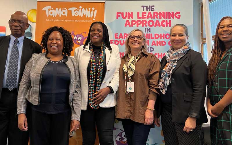 Dr. Faith. Mkwesha CEO Afrisomi,  H. E. Ambassador Priscila Misihairabwi-Mushonga, Sanna Lukander Fun Academy CEO, Mrs Iliona Taimela CEO Helsinki Education Consultancy, and Amkelwa Mbekeni Journalist