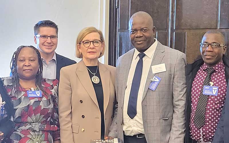 Dr. Faith Mkwesha, member of Education Committee Mr. Mikko Ollikainen, Finnish Parliament Education Committee Chair Paula Risikko, Now Minister of Zimbabwe Education Dr. Torerayi Moyo,  and another member of Parliament